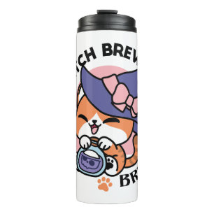 Tabby Hexentrank – Süßes Halloween-Katzendesign Thermosbecher