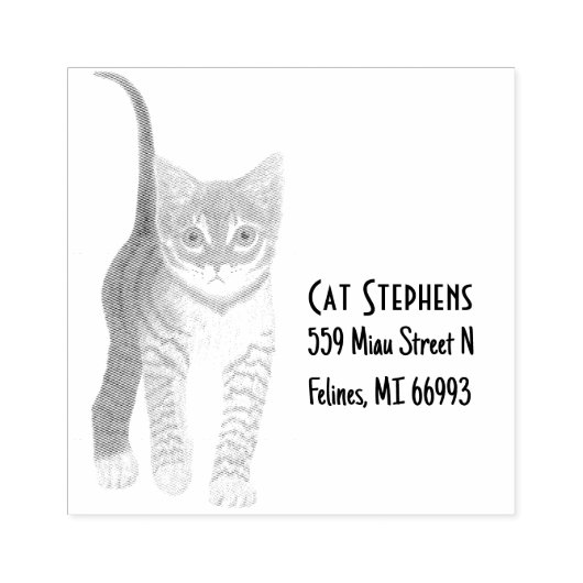 Tabby-Holzstempel mit Text Gummistempel (Prägung)