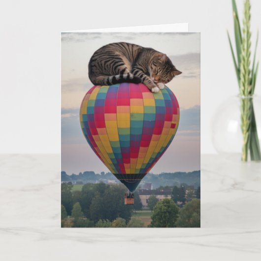 Tabby Hot Air Ballon Karte (Vorderseite)