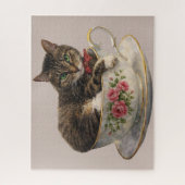 Tabby in einer Teetasse Puzzle (Vertikal)