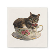 Tabby in einer Teetasse
