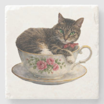 Tabby in einer Teetasse