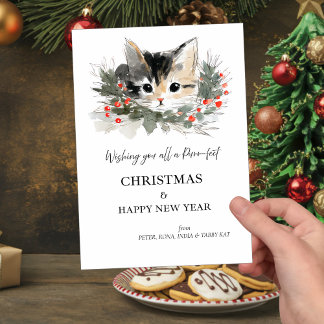 Tabby Kat Christmas Greetings Card Einladung