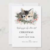 Tabby Kat Christmas Greetings Card Einladung (Vorderseite)