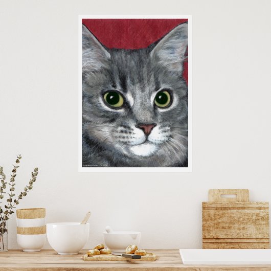 Tabby Kat ~ Farbstift gezeichnet Poster (Küche)