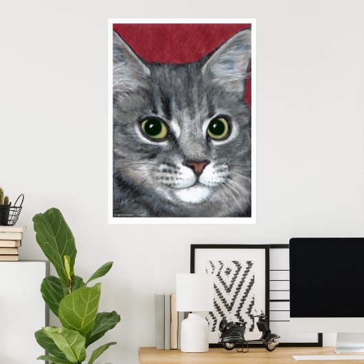 Tabby Kat ~ Farbstift gezeichnet Poster (Heimbüro)