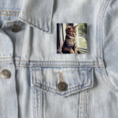 Tabby-Kätzchen-Aufpassen Button (Beispiel)