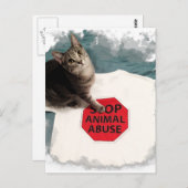 Tabby-Kätzchen mit Ursache Tiermissbrauch stoppen Postkarte (Vorne/Hinten)