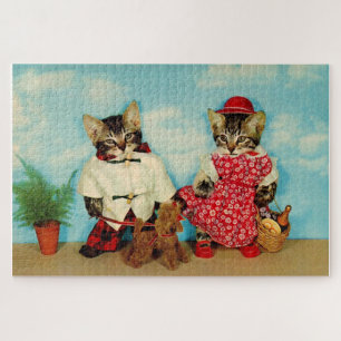 Tabby-Kätzchen Picknick Puzzle