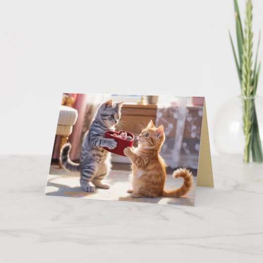Tabby-Kätzchen Valentinstagskarte Feiertagskarte (Vorderseite)