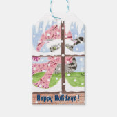 Tabby Katze, die aus dem Fenster schaut Weihnachts Geschenkanhänger (Vorderseite)