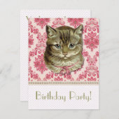 Tabby-Katze Einladung (Vorne/Hinten)