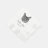 Tabby Katze Hand Zeichnend Personalisierte Getränk Serviette (Ecke)