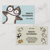 Tabby-Katze hellblau Visitenkarte (Vorne/Hinten)