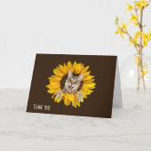 Tabby Katze im Sonnenblumengeschmack Karte (Gelbe Blume)