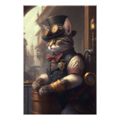 Tabby-Katze in einem Steampunkoutfit AI generiert Fotodruck (Vorne)