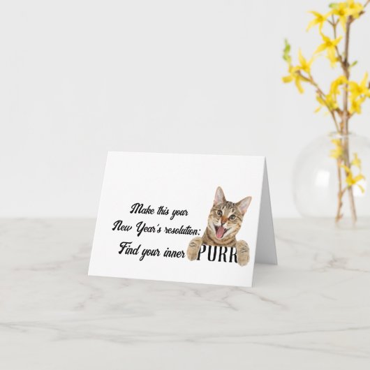 Tabby-Katze Karte (Gelbe Blume)