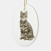 Tabby-Katze Keramikornament (Links)
