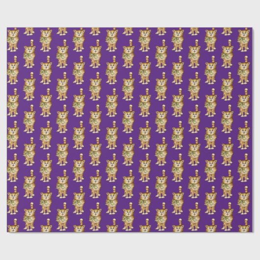 Tabby-Katze lila Geschenkpapier (Flach)