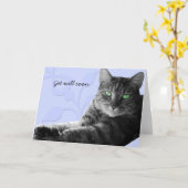 Tabby Katze mit gekreuzten Pfoten, bald gut Karte (Gelbe Blume)