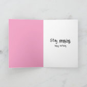 Tabby-Katze mit rosa Ohrhut Karte (Innenseite)