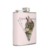 Tabby-Katze mit silbernem geometrischem Glitzer Flachmann (Rechts)