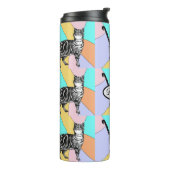 Tabby Katze Niedlich Katzenpasten Pastel Wasserfar Thermosbecher (Nach links gedreht)