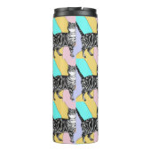 Tabby Katze Niedlich Katzenpasten Pastel Wasserfar Thermosbecher (Rückseite)