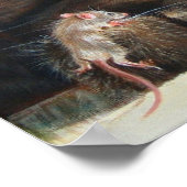 Tabby Katze schlafend winzige Maus Poster (Ecke)