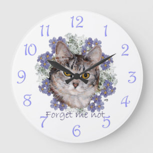 Tabby-Katze vergessen mich nicht Große Wanduhr