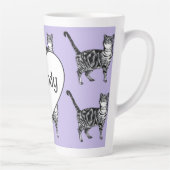 Tabby-Katze Whimsical Helllila Katzen Mädchen Milchtasse (Rechts)