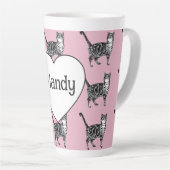 Tabby-Katze Whimsical Hellrosa Katzen Mädchen Milchtasse (Rechte Ecke)