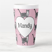 Tabby-Katze Whimsical Hellrosa Katzen Mädchen Milchtasse (Vorderseite)