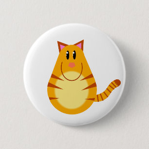 Tabby-Katzen-Cartoon Button