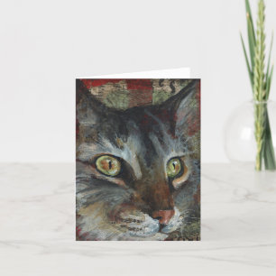 Tabby-Katzen-Gruß-Karte Karte