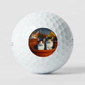 Tabby Katzen in Pflanze Pots, Titleist Golf Balls Golfball (Vorderseite)