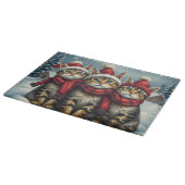 Tabby Katzen in Preppy Winter Attraktion und Hat W Schneidebrett (Ecke)