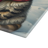 Tabby Katzen in Preppy Winter Attraktion und Hat W Schneidebrett (Ecke)