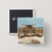 Tabby-Katzen-Kätzchen-Pizza Button (Vorne & Hinten)