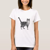 Tabby Katzen niedlich gestreifte Haustiere T - Shi T-Shirt (Vorderseite)