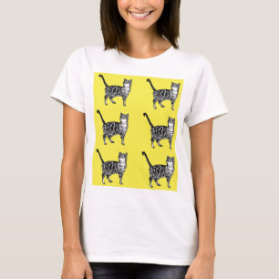 Tabby Katzen niedlich gestreifte Haustiere T - Shi T-Shirt