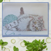 Tabby Katzen Niedlich Katze Kunst, Küche Handtuch (Gefaltet)