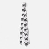 Tabby Katzen Strickte Schwarz-weiß Mens Neck Tie Krawatte (Rückseite)