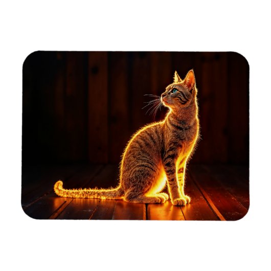 Tabby Katzenwärme Licht Tier glühende Aura Magnet (Horizontal)