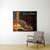 Tabby Katzenwärme Licht Tier glühende Aura Wandteppich (Beispiel (Horizontal))