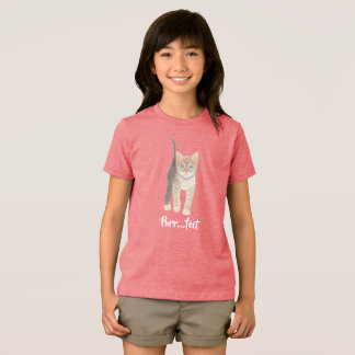 Tabby Kitten Baby Girl's Tri-Blend Shirt
