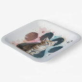 Tabby Kitten in Aquarellfarben Print Pappteller (Gewinkelt)