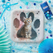 Tabby Kitten in Aquarellfarben Print Pappteller (Party)
