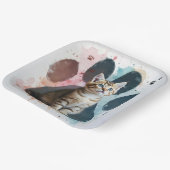 Tabby Kitten in Aquarellfarben Print Pappteller (Gewinkelt)