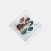 Tabby Kitten in Aquarellfarben Print Serviette (Ecke)